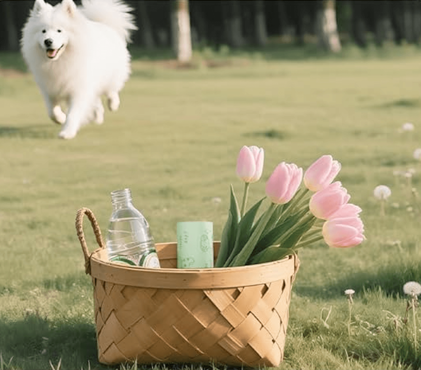 Basket with poo bags