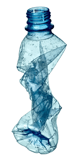 Disposed plastic bottle